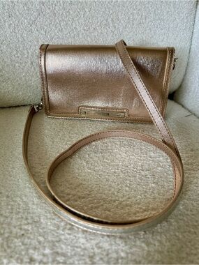 Nine West Metallic Rose Gold Crossbody Clutch